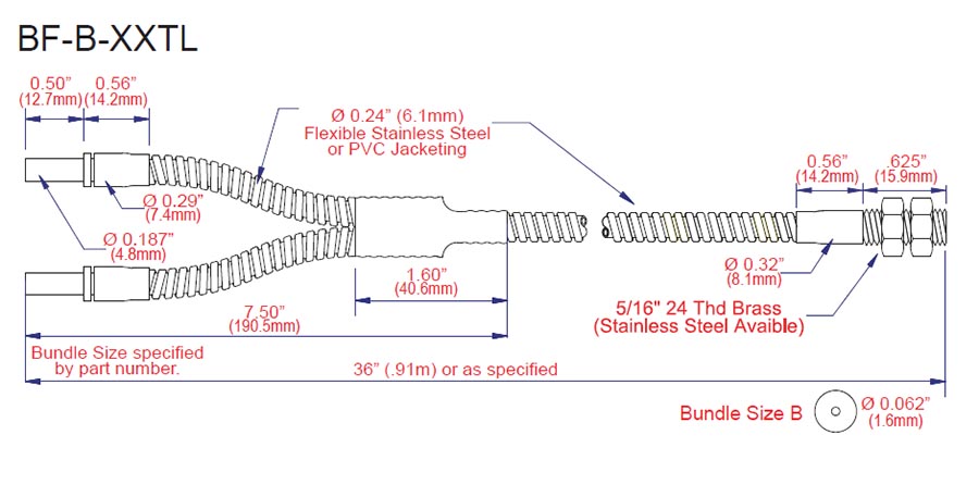 BF-B-36TL Bifurcated Glass Fiber Optic | TRI-TRONICS